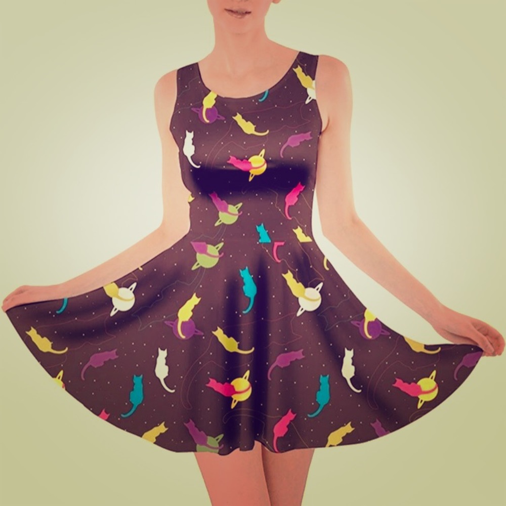 Stretchy Sleeveless Cat Dress